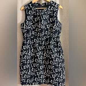 Kate Spade Black and White Love Print Dress